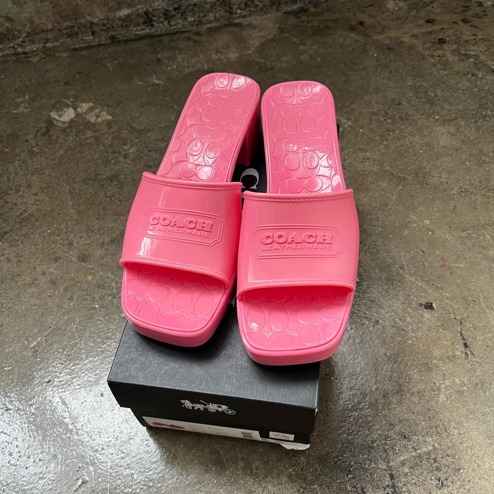 Coach Pink Slide Sandals Modern Minimalist Design